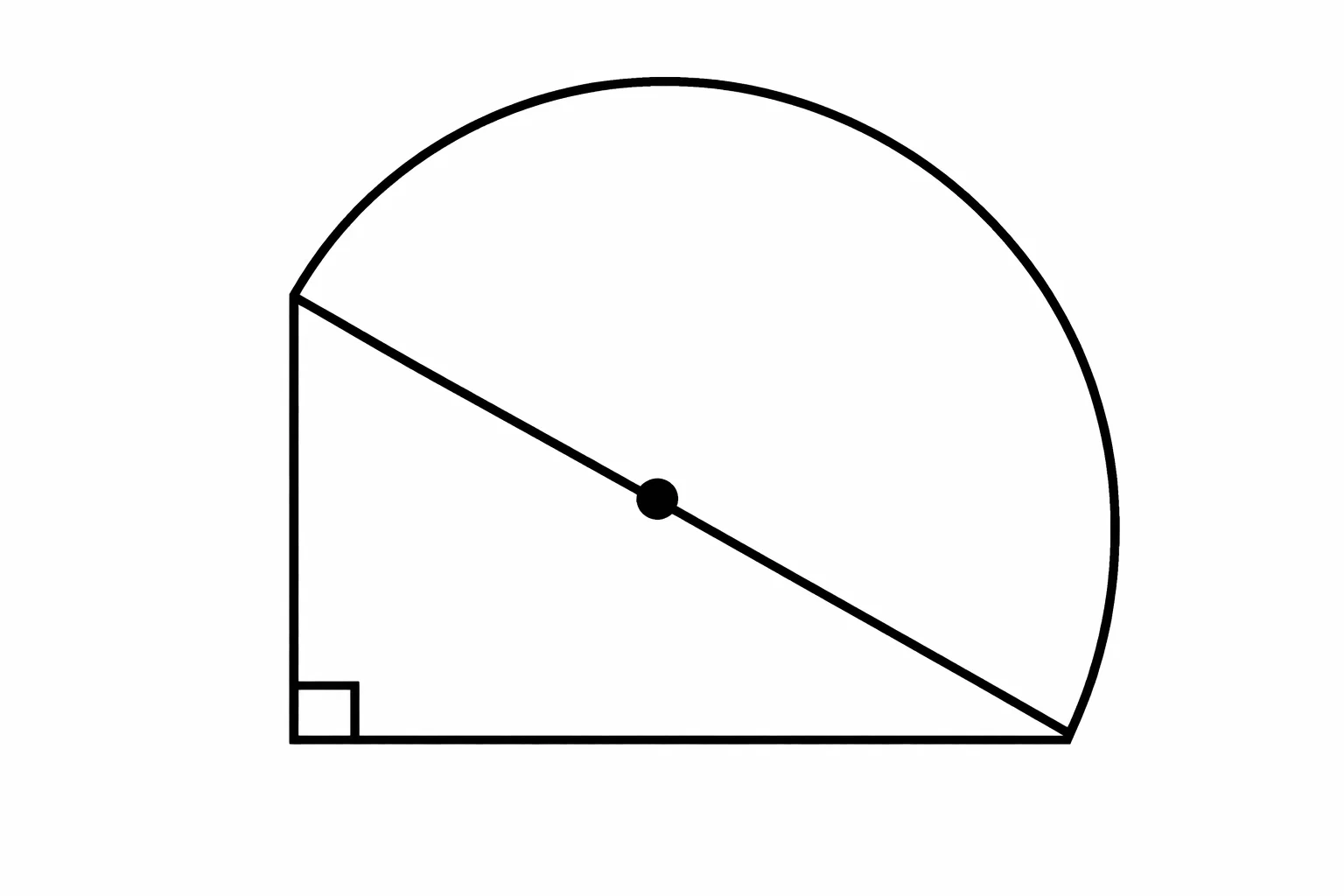 Semicircle with a Flat Edge Included